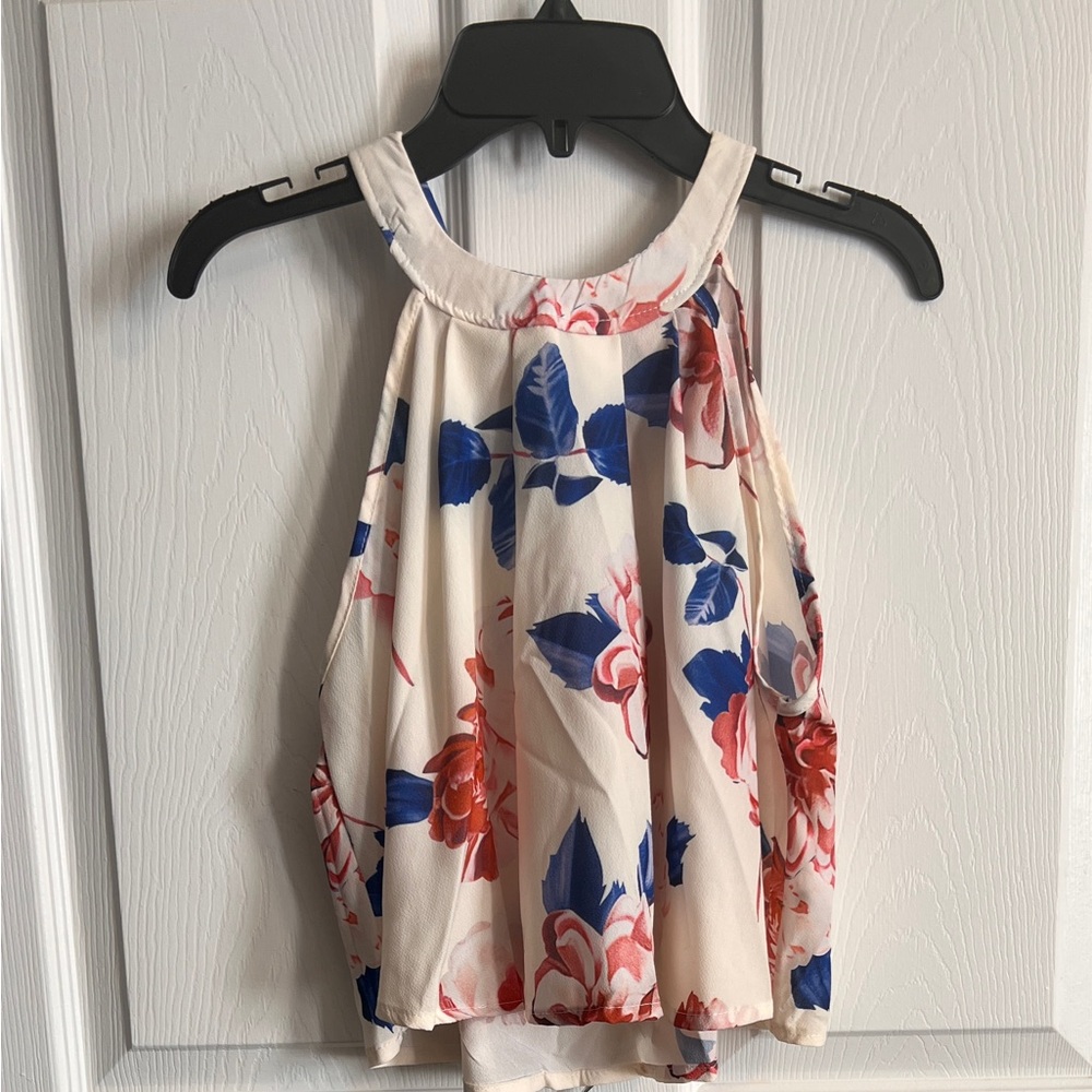Floral Print Crop Top and Shorts Set
